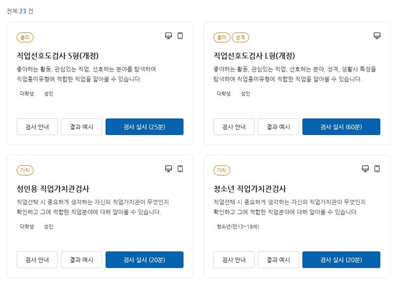 직업선호도검사 L형 vs S형