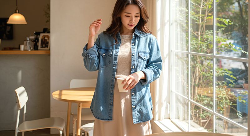 여성 데님셔츠 코디