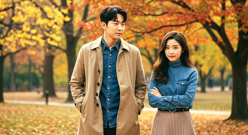 가을 레이어드 데님셔츠 코디