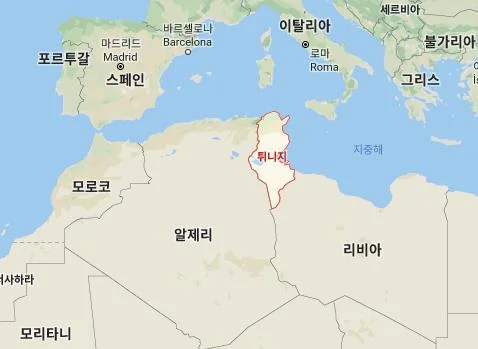 튀니지 지도 위치