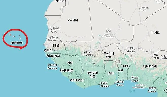 카보 베르데 공화국 위치